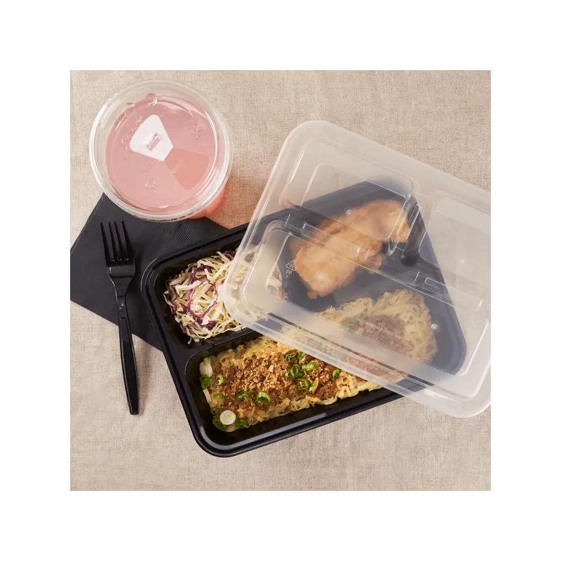 Karat® 32 OZ 3 Compartment PP Black Rectangle Microwave Safe 150/Case