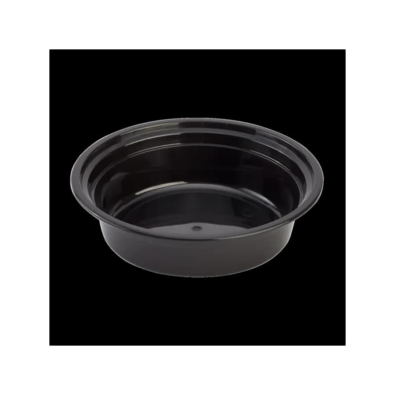 Karat® Take-Out Container Base & Lid Combo 16 OZ Black Round Microwave Safe 150/Case