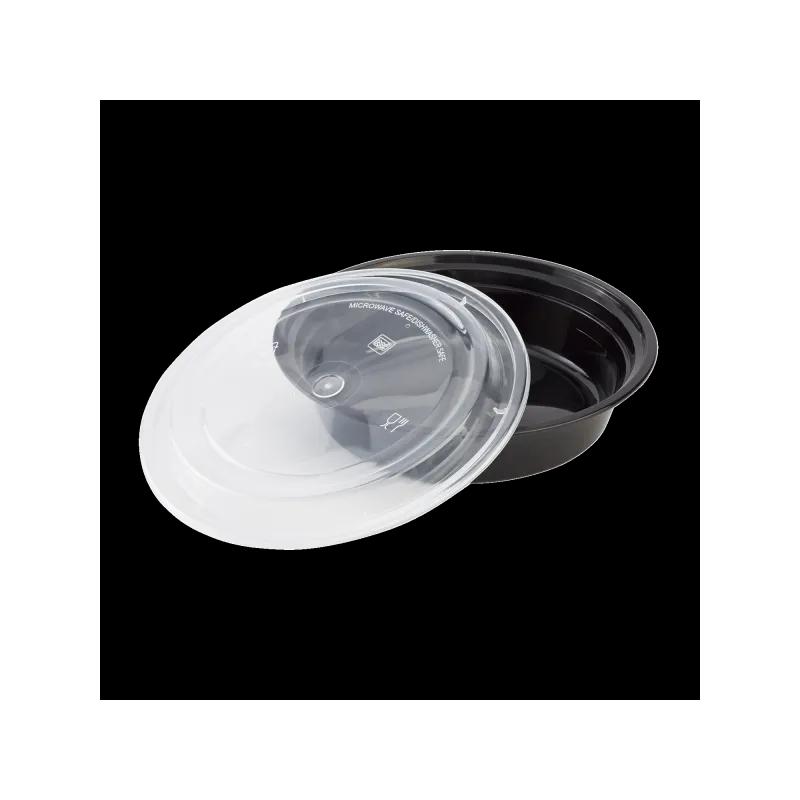 Karat® Take-Out Container Base & Lid Combo 24 OZ PP Black Round Microwave Safe 150/Case