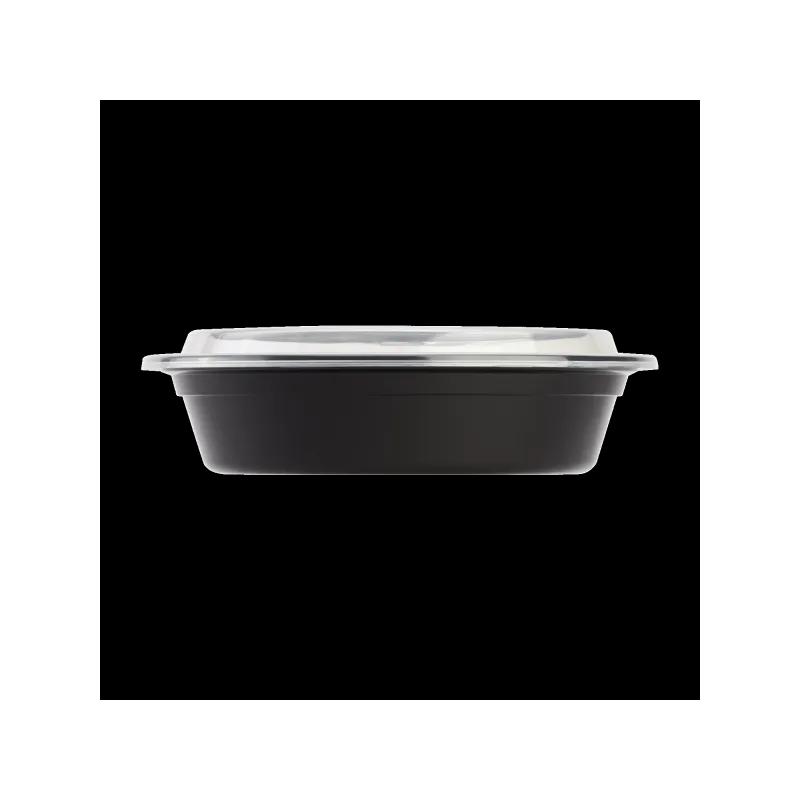Karat® Take-Out Container Base & Lid Combo 24 OZ PP Black Round Microwave Safe 150/Case