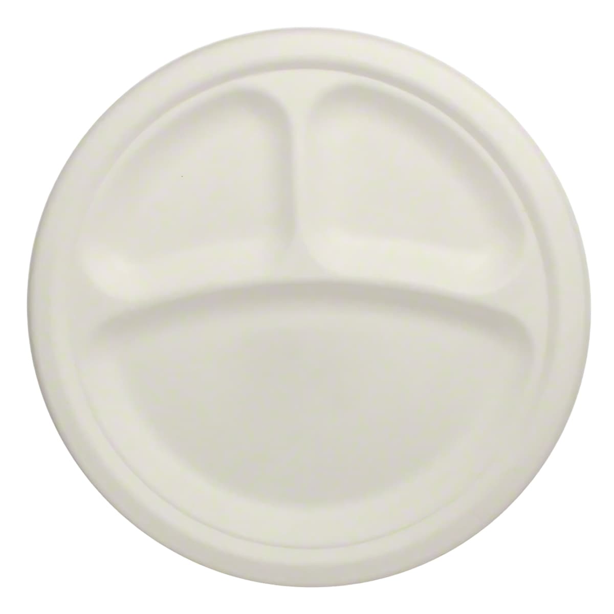 Plate 9 IN 3 Compartment Sugarcane White 500/Case