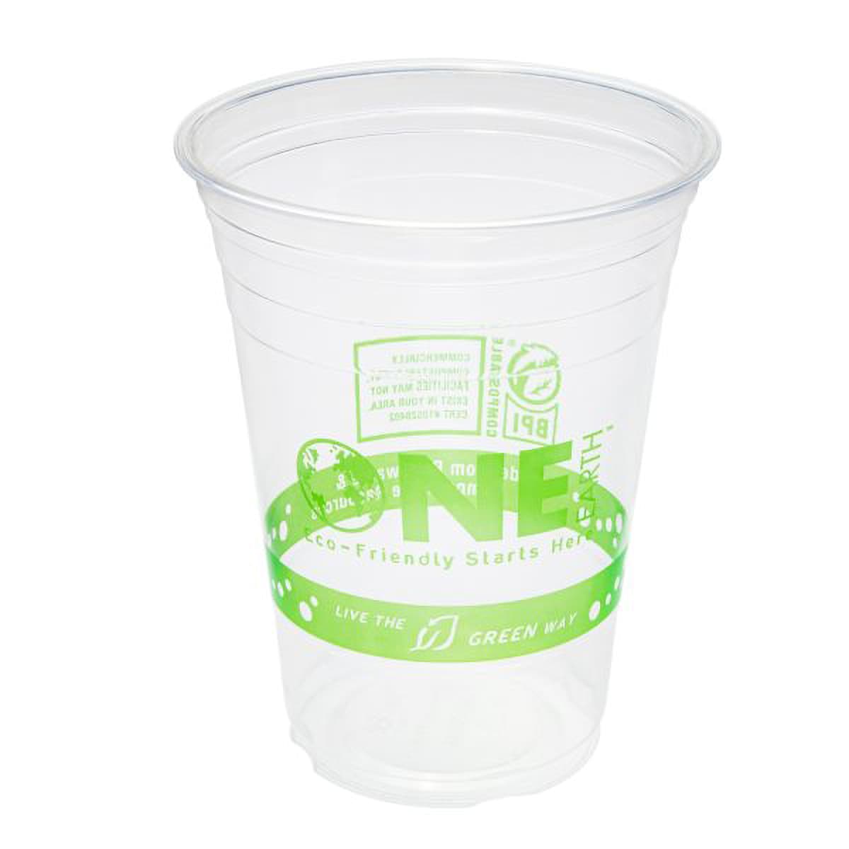 Cup 16 FLOZ PLA Green Stripe 1000/Case