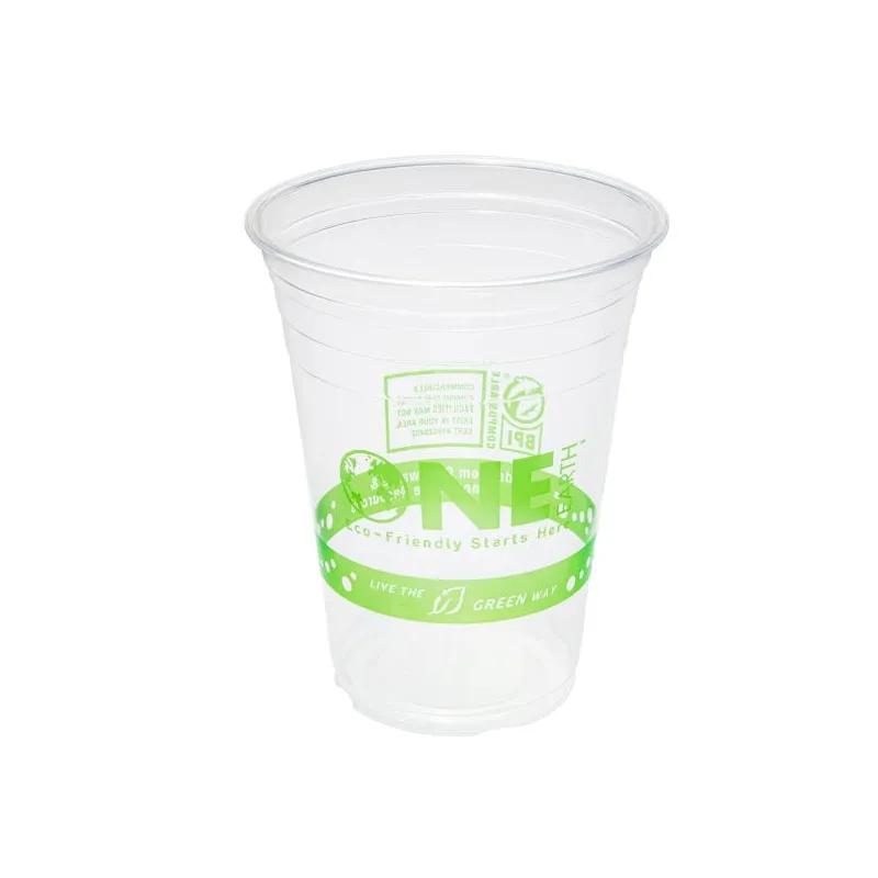 Cup 16 FLOZ PLA Green Stripe 1000/Case