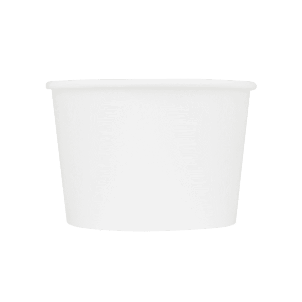 Food Container Base 16 OZ Paper PLA White Plain 500/Case
