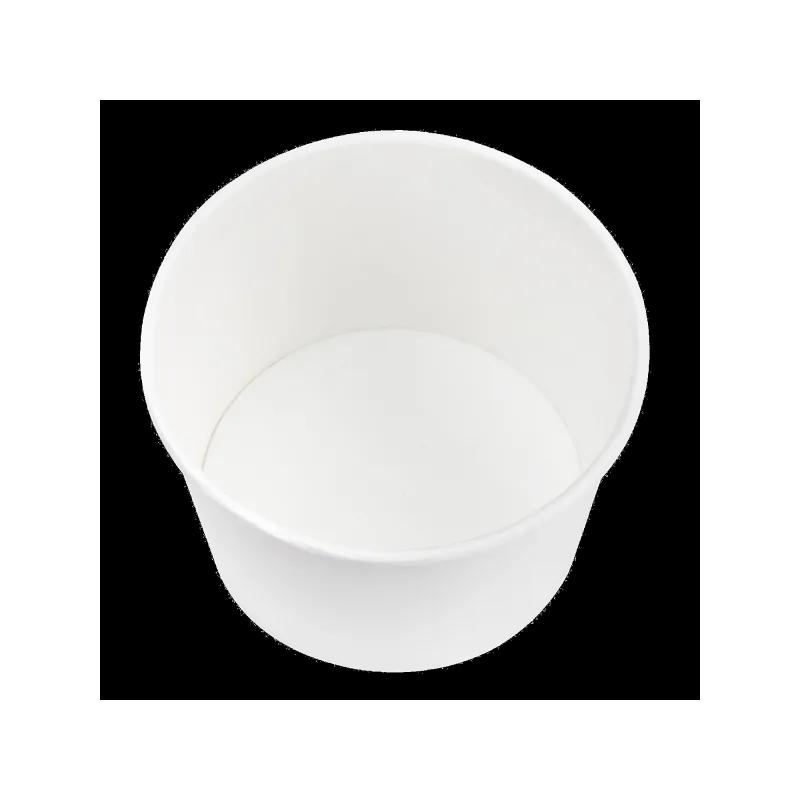 Food Container Base 16 OZ Paper PLA White Plain 500/Case