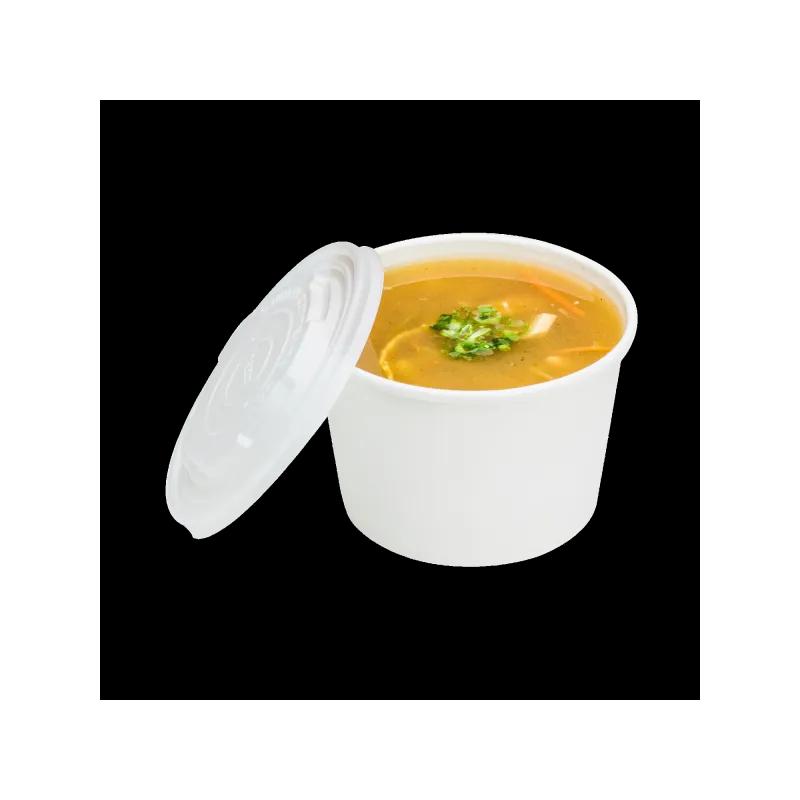 Food Container Base 16 OZ Paper PLA White Plain 500/Case