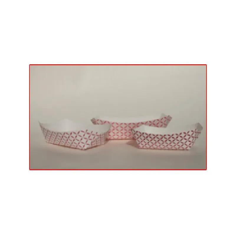 Food Tray 10.50X6.50X2 IN Paper Red Kraft 125 Count/Pack 4 Packs/Case 500 Count/Case