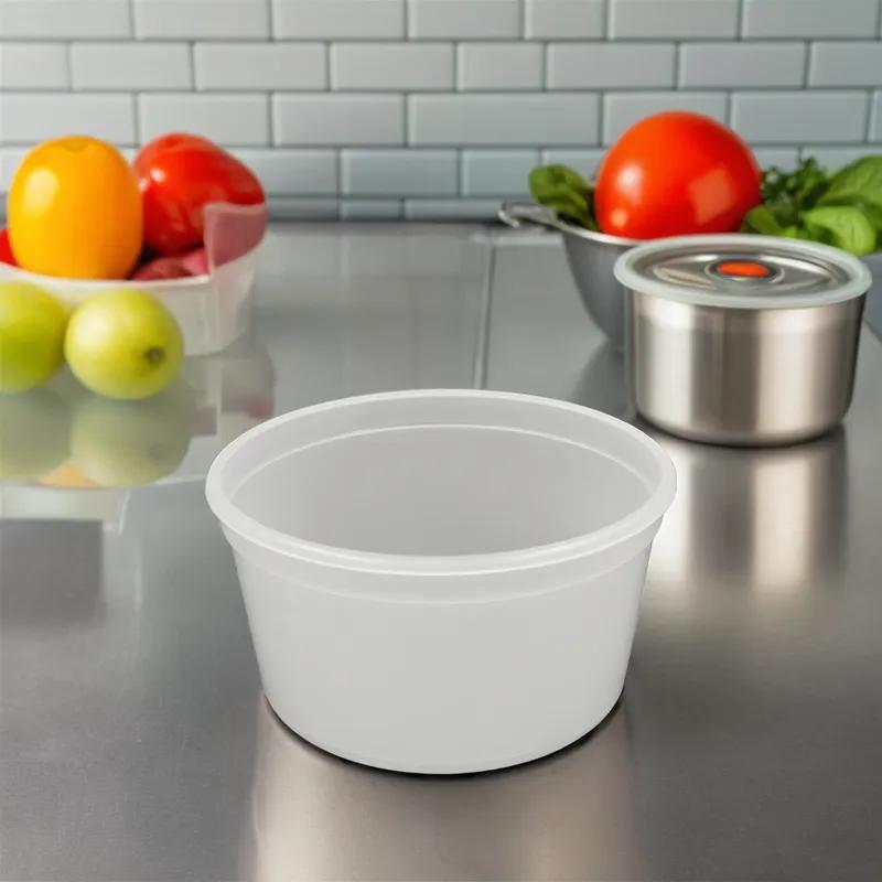 Deli Container 8 OZ PE Natural Squat 500/Case