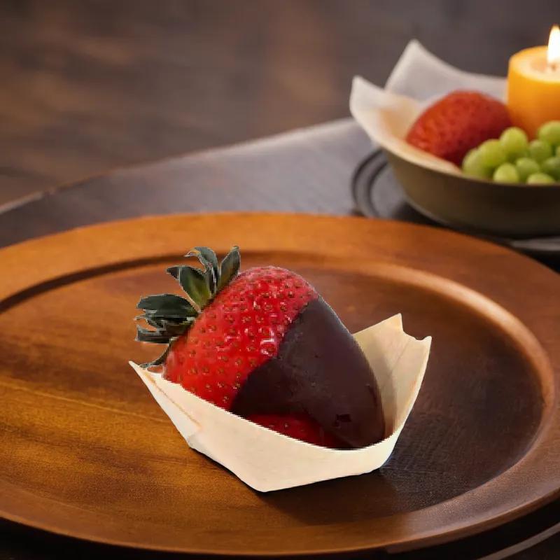 Food Tray 3 IN Wood Boat 500/Case