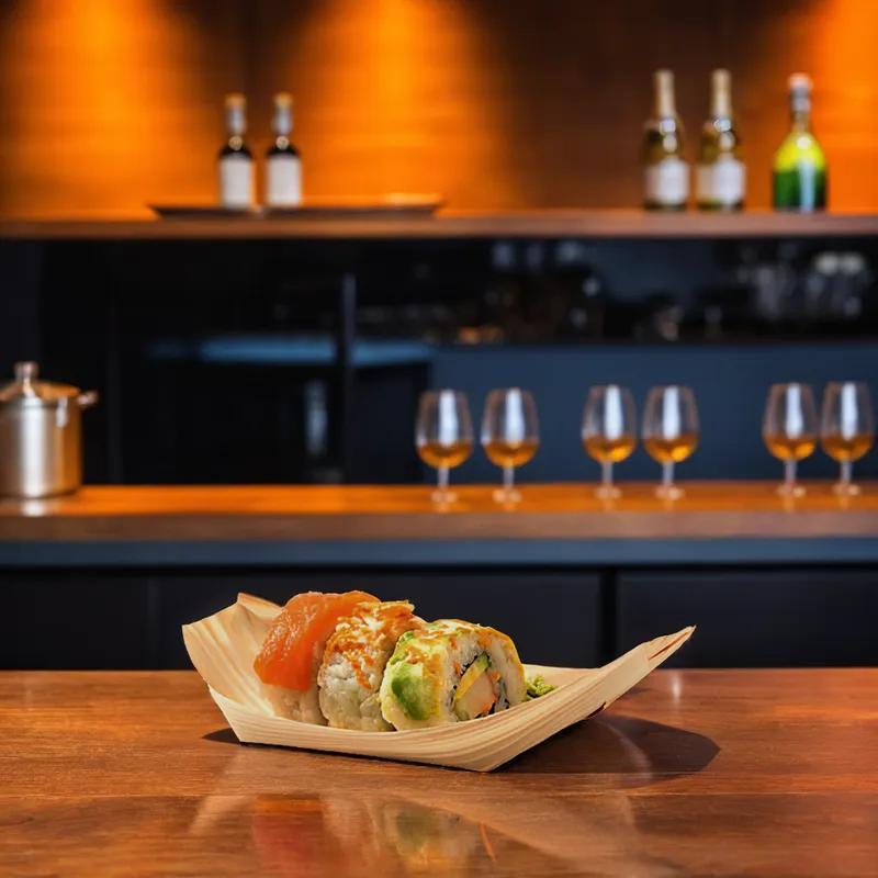 Food Tray 6.8 IN Wood Boat 500/Case