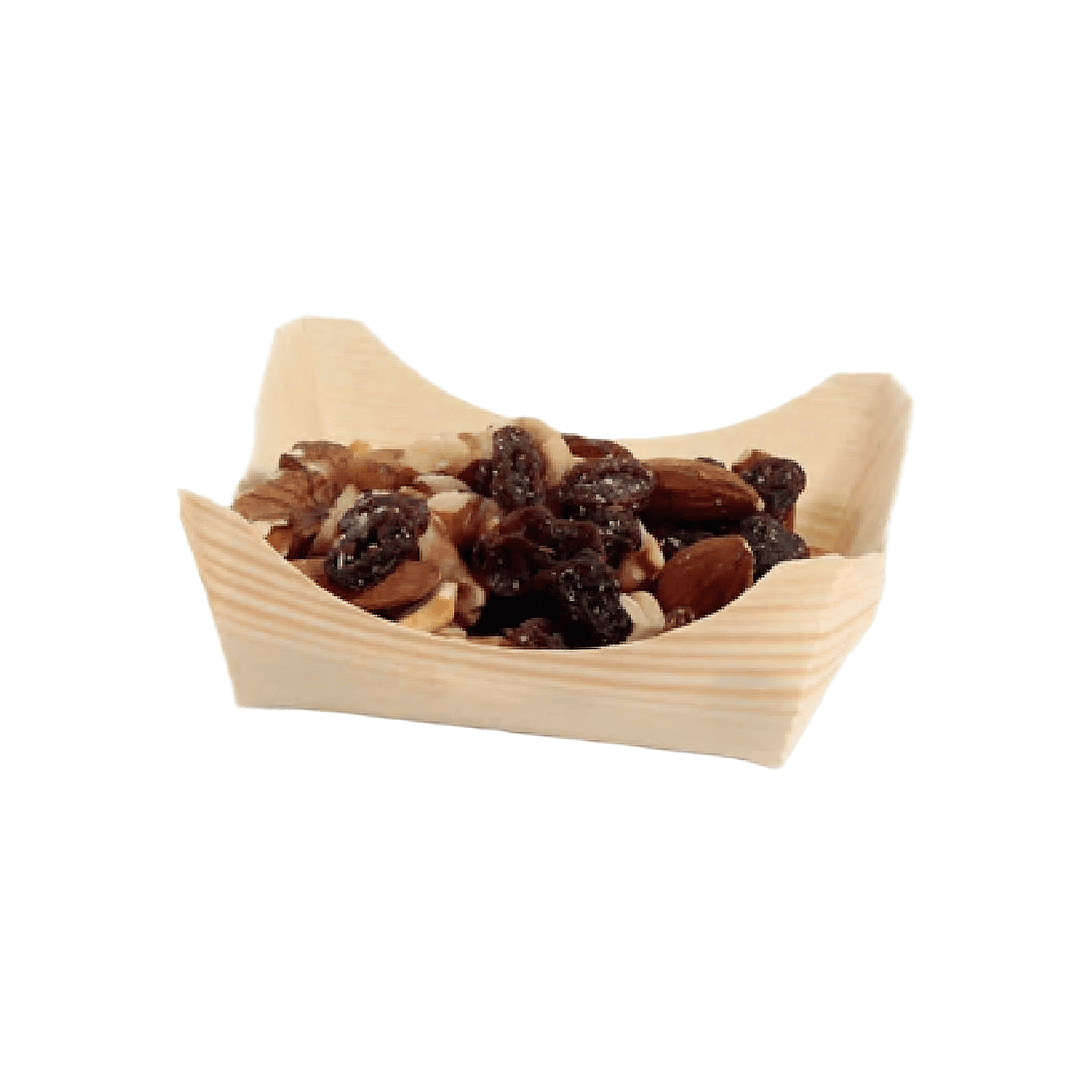 Food Tray 3X3 IN Wood Boat 500/Case