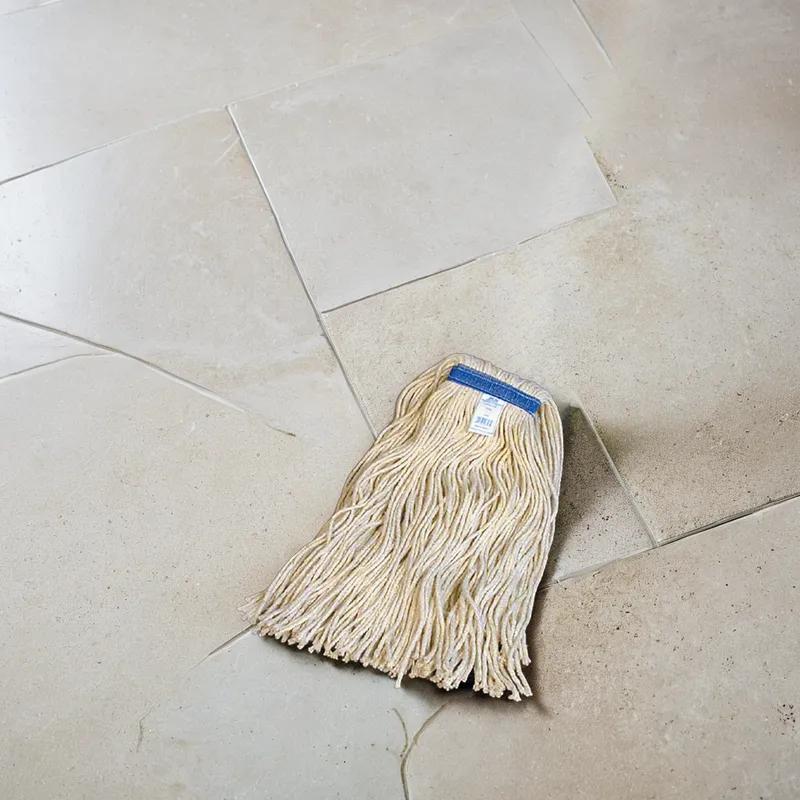 Mop Head #24 White Cotton 4PLY Cut End 1.25IN Narrow Headband 12 Count/Pack 1 Packs/Case