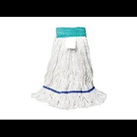 Mop Head Large (LG) White Cotton Synthetic Blend Loop End Wide Band 12 Count/Pack 1 Packs/Case