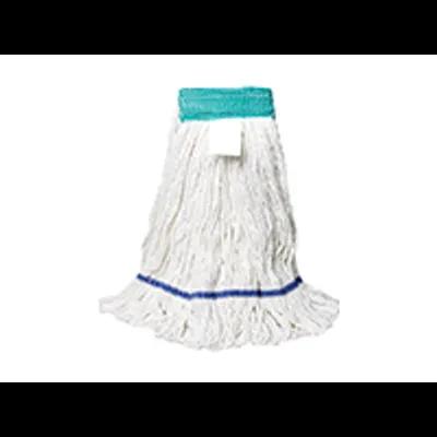 Mop Head Large (LG) White Cotton Synthetic Blend Loop End Wide Band 12 Count/Pack 1 Packs/Case
