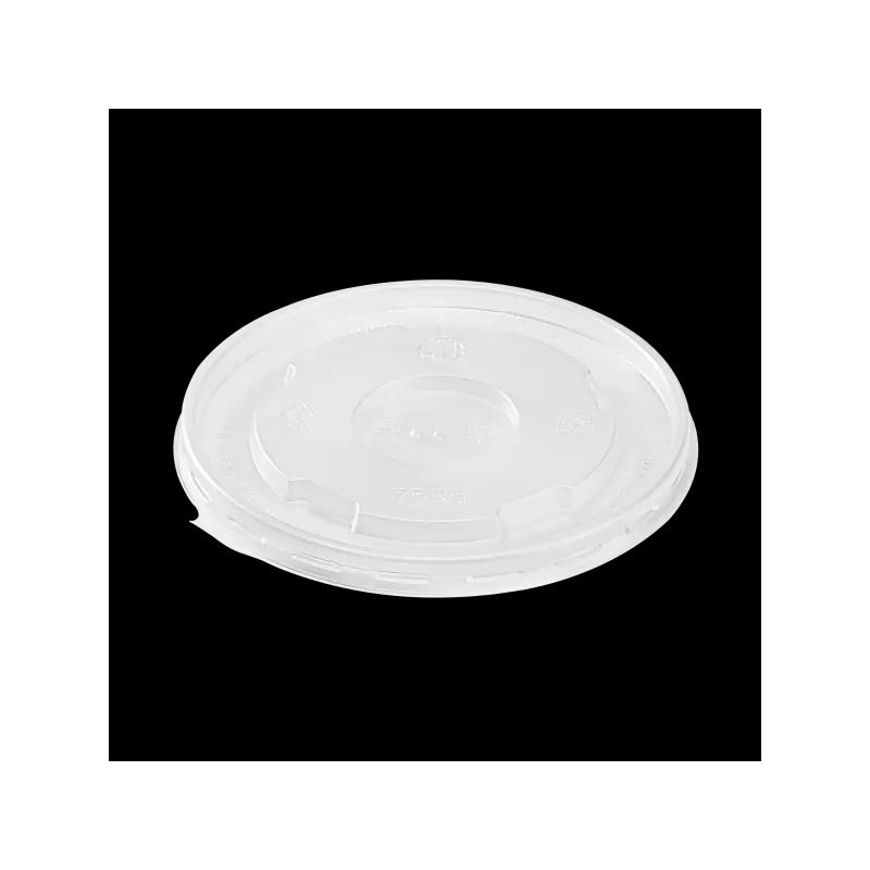 Karat® Lid 5 IN PP Translucent For 20 OZ Food Container Flat Vented 50 Count/Pack 12 Packs/Case 600 Count/Case