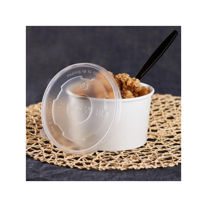 Karat® Lid 5 IN PP Translucent For 20 OZ Food Container Flat Vented 50 Count/Pack 12 Packs/Case 600 Count/Case