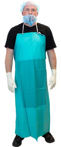 Apron 36X50 IN Green 20MIL Vinyl Belly Patch String Ties 96/Case