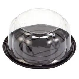 Cake Container & Lid Combo 8X5.5 IN PET Black Clear Round Double-Layer 10000/Case