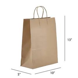 Shopper Bag 10X5X13 IN Paper Kraft With Cord Handle Closure 250/Case