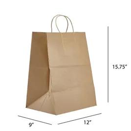 Shopper Bag 12X9X15.75 IN Paper Kraft With Cord Handle Closure 200/Case