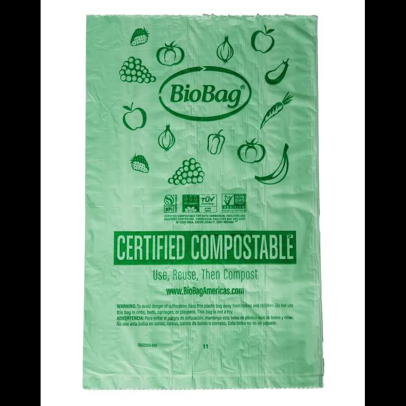 Produce Bag 11X17 IN Biopolymer 0.48MIL Green 3200/Case