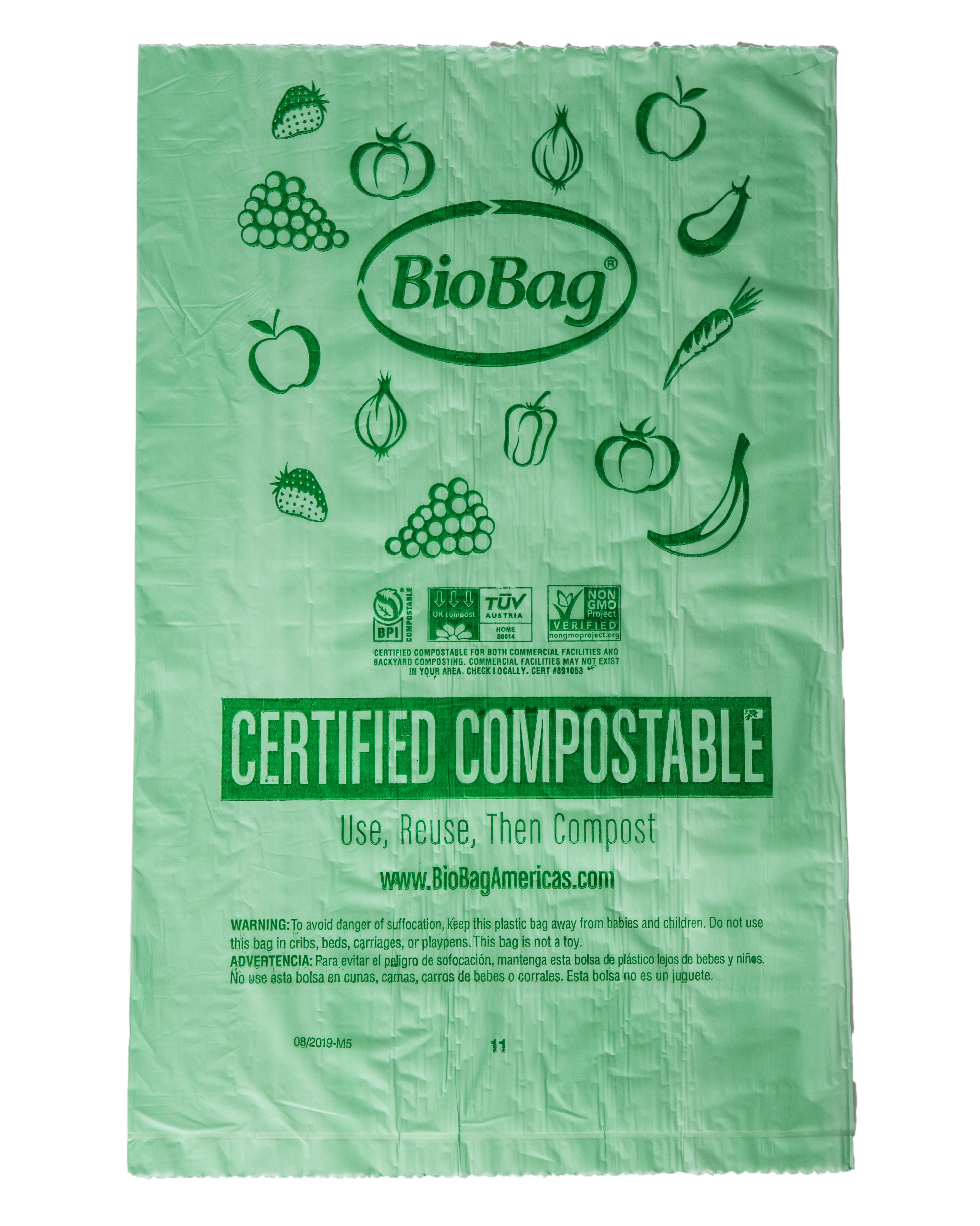 Produce Bag 11X17 IN Biopolymer 0.48MIL Green 3200/Case