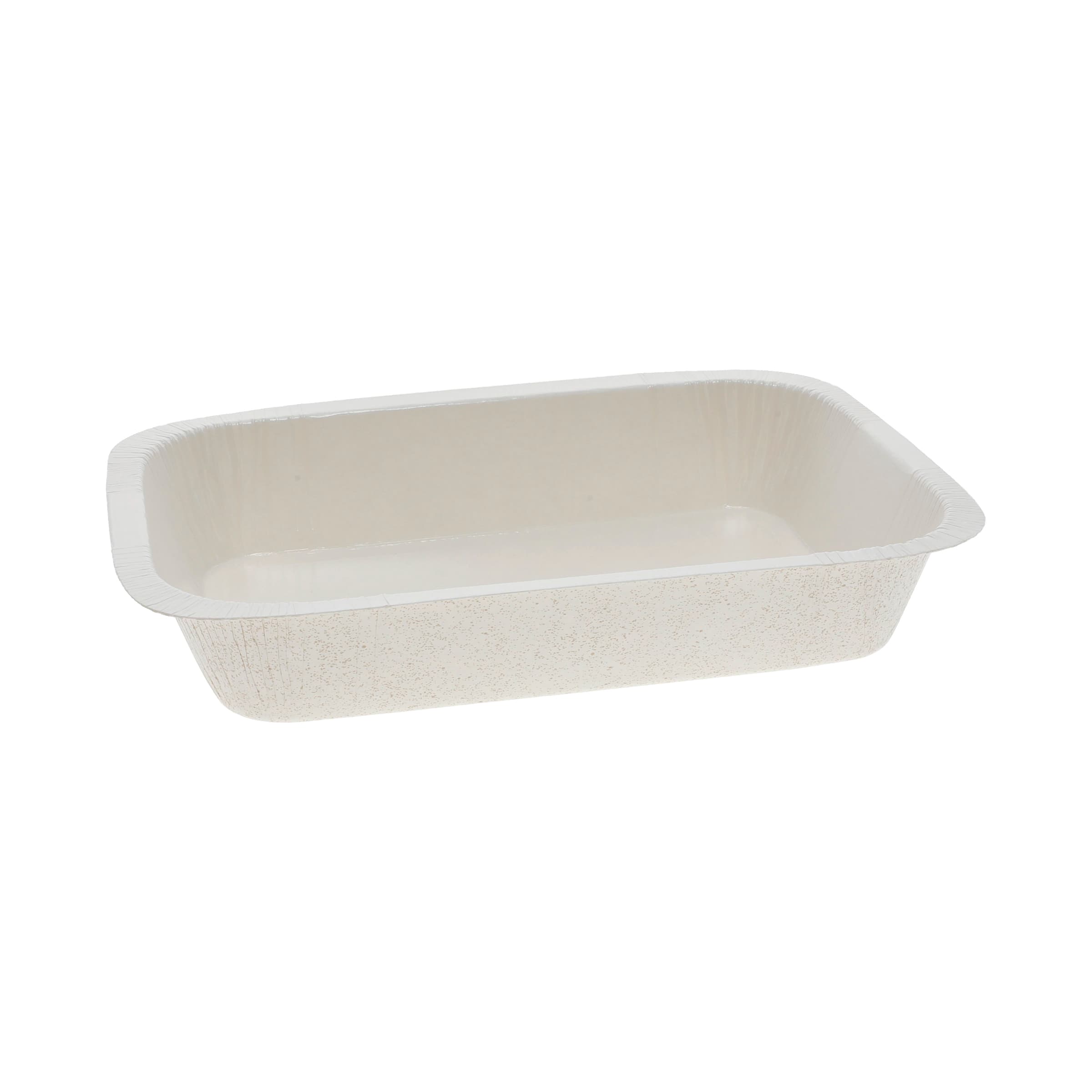 Pressware® Take-Out Tray 7.84375X5.125X1.375 IN Paperboard White Stoneware Classic Dual Ovenable 500/Case