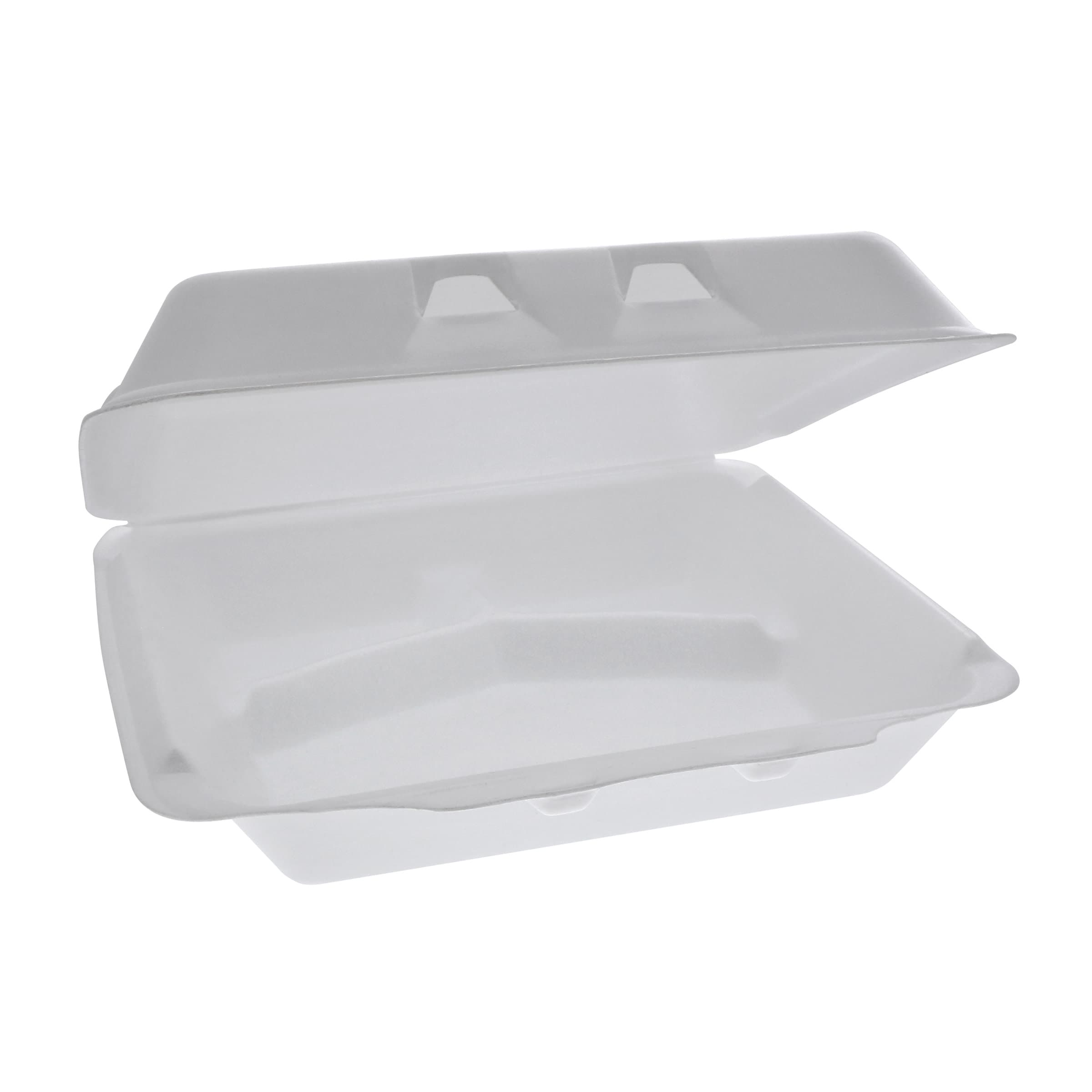 SmartLock® Take-Out Container Hinged Large (LG)/Extra Large (XL) 9.5X10.5X3.3 IN 3 Compartment Foam White Dual-tab 250/Case