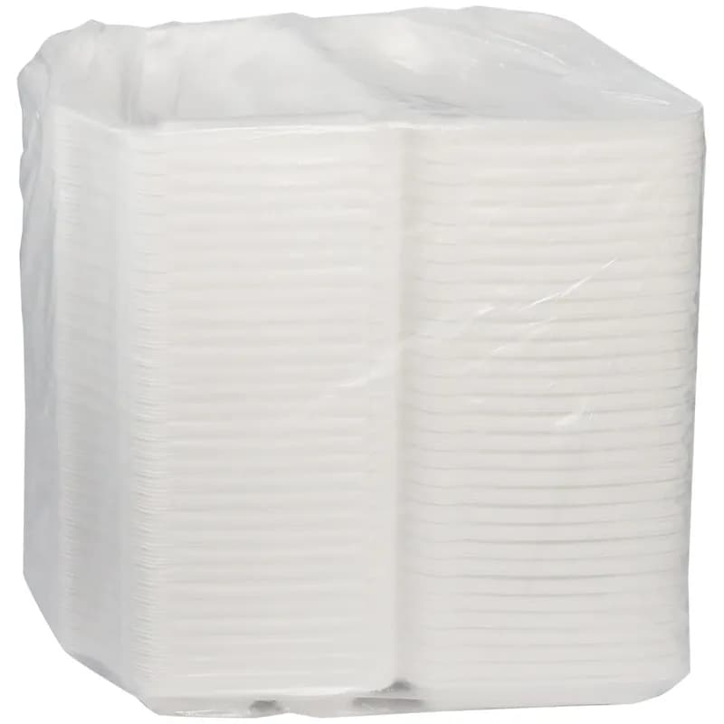 SmartLock® Take-Out Container Hinged Large (LG)/Extra Large (XL) 9.5X10.5X3.3 IN 3 Compartment Foam White Dual-tab 250/Case