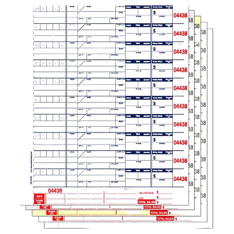 Pizza Delivery Form 9.25X11 IN White 4-Part Large 3000/Case