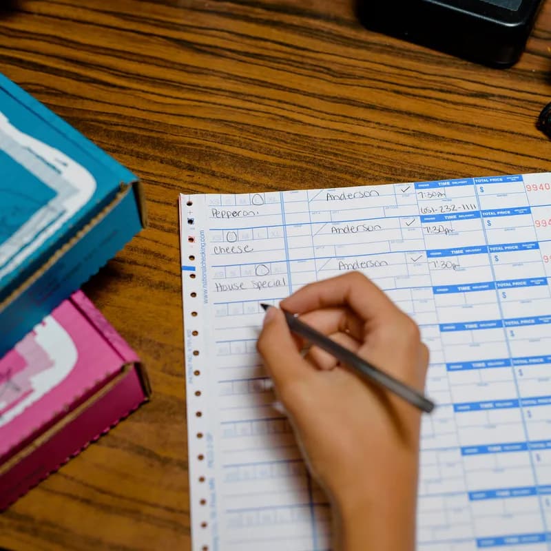 Pizza Delivery Form 9.25X11 IN White 4-Part Large 3000/Case