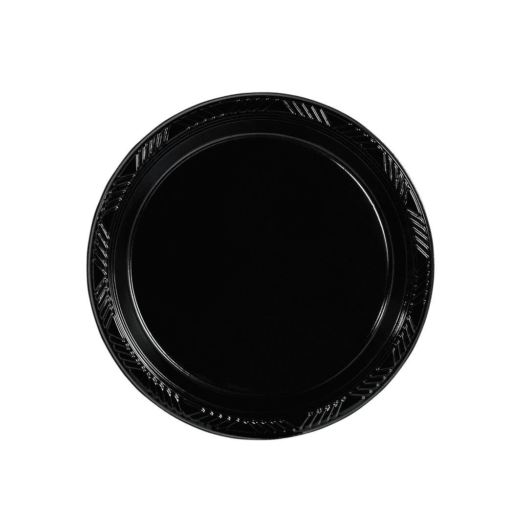 Plate 7 IN Plastic Black High Impact 1000/Case