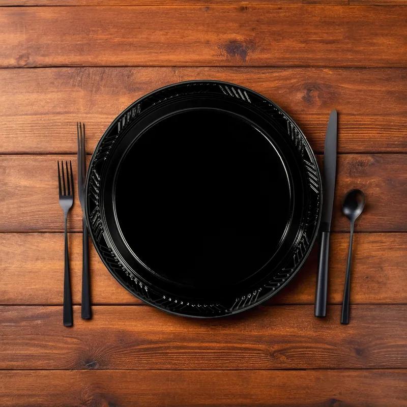 Plate 7 IN Plastic Black High Impact 1000/Case