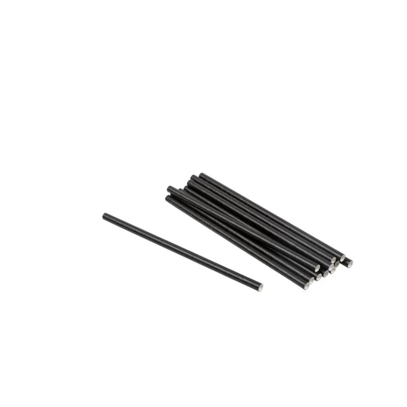 Jumbo Straw 5.75 IN Paper Black Unwrapped 3600/Case