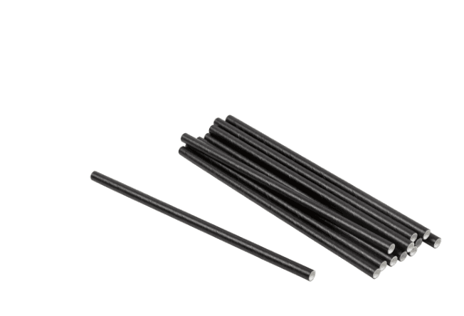 Jumbo Straw 5.75 IN Paper Black Unwrapped 3600/Case