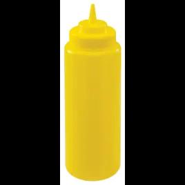Squeeze Bottle 3.25X10.625 IN 32 OZ Yellow Wide Mouth Dishwasher Safe 6/Pack