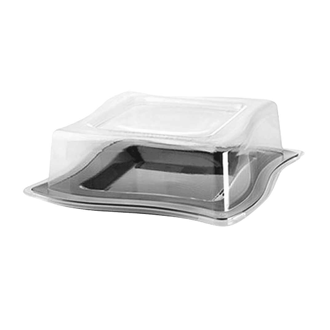 Lid Dome 8 IN PET Clear Square For Plate 120/Case