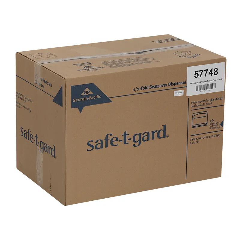 Safe-T-Gard® Toilet Paper & Seat Cover Dispenser 11.75X2.5 IN Black 1/2 Fold 1/Each