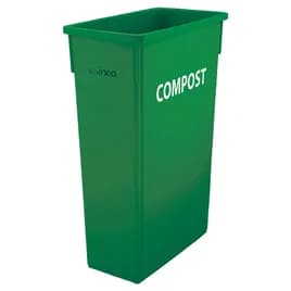 Trash Can 23 GAL Green Slim 1/Each