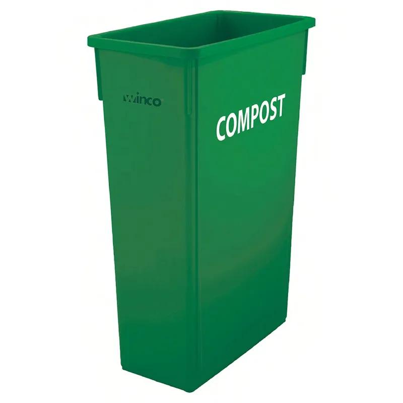 Trash Can 23 GAL Green Slim 1/Each