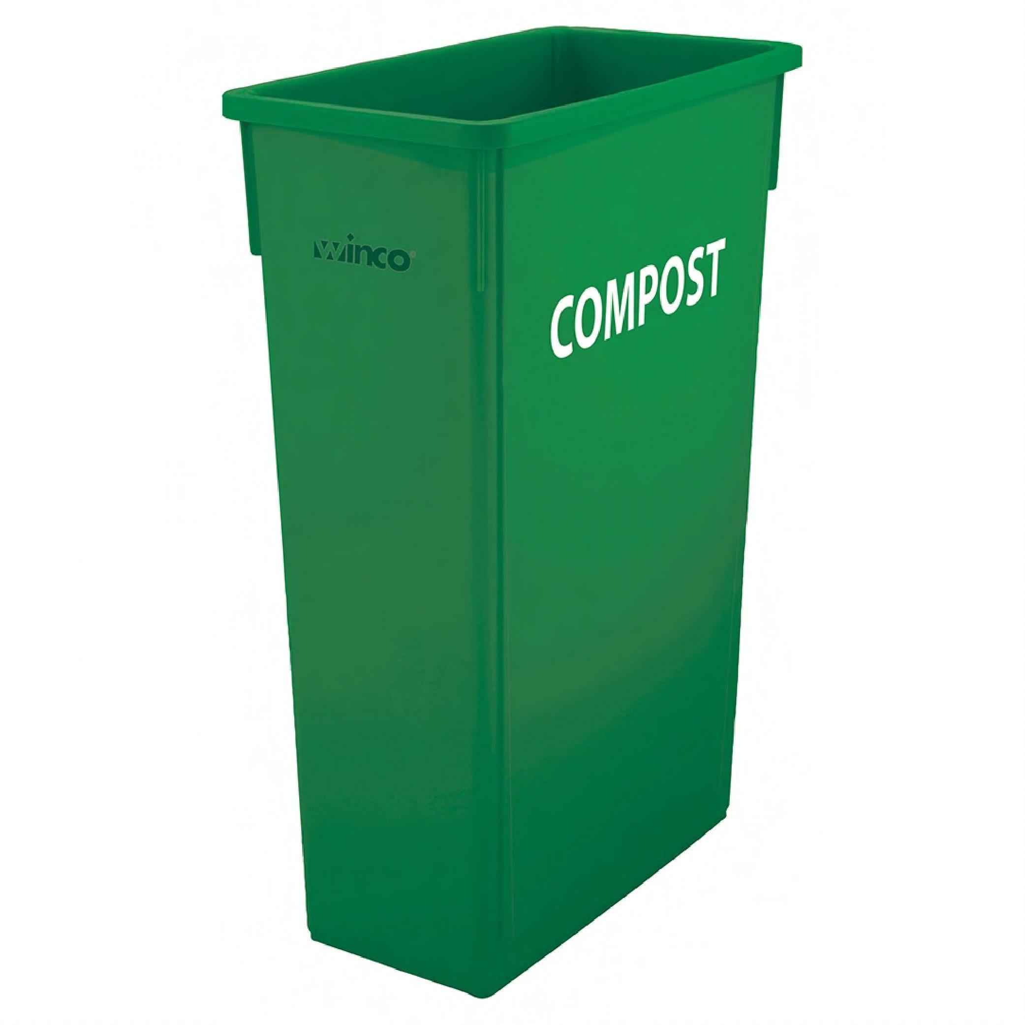 Trash Can 23 GAL Green Slim 1/Each