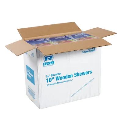 Shishkabob Skewer 10 IN Wood 1000 Count/Pack 3 Packs/Case 3000 Count/Case