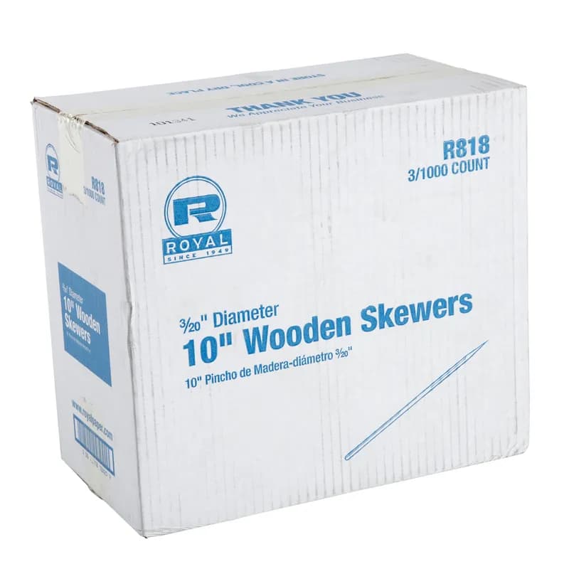 Shishkabob Skewer 10 IN Wood 1000 Count/Pack 3 Packs/Case 3000 Count/Case