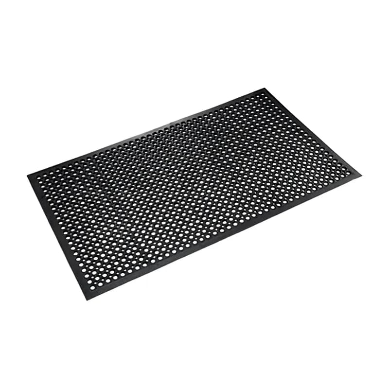 Drainage Mat 60X36 IN Black Rubber With Vinyl Foam Backing 1/Each