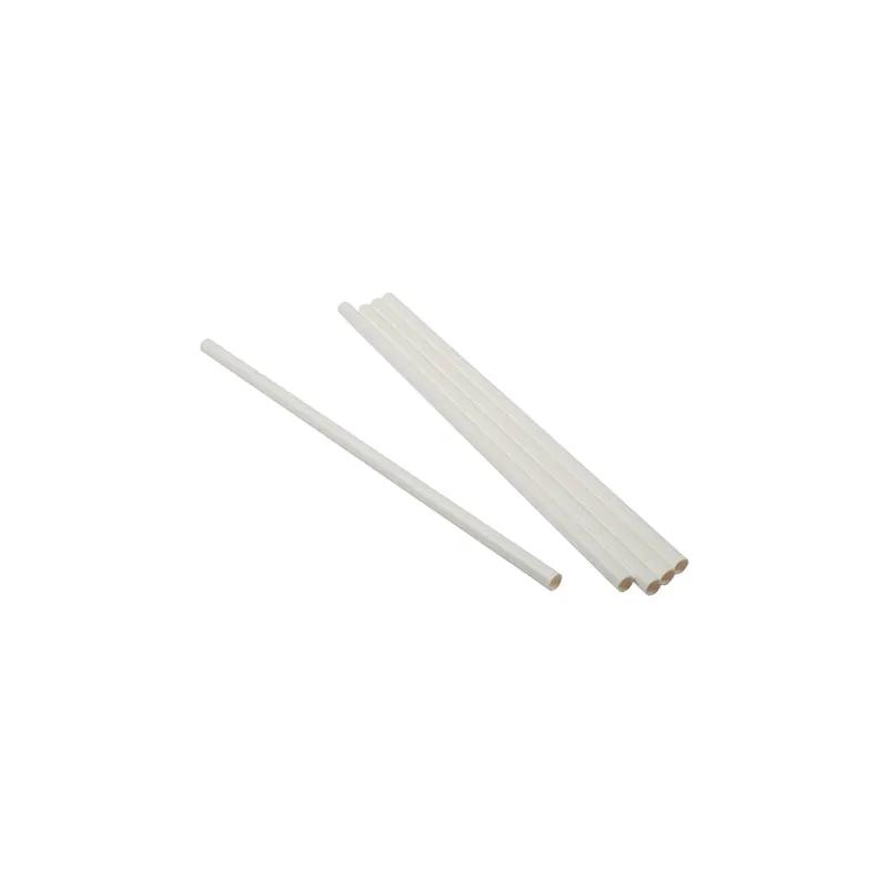 Giant Straw 10.25 IN Paper White Unwrapped 300 Count/Pack 8 Packs/Case 2400 Count/Case