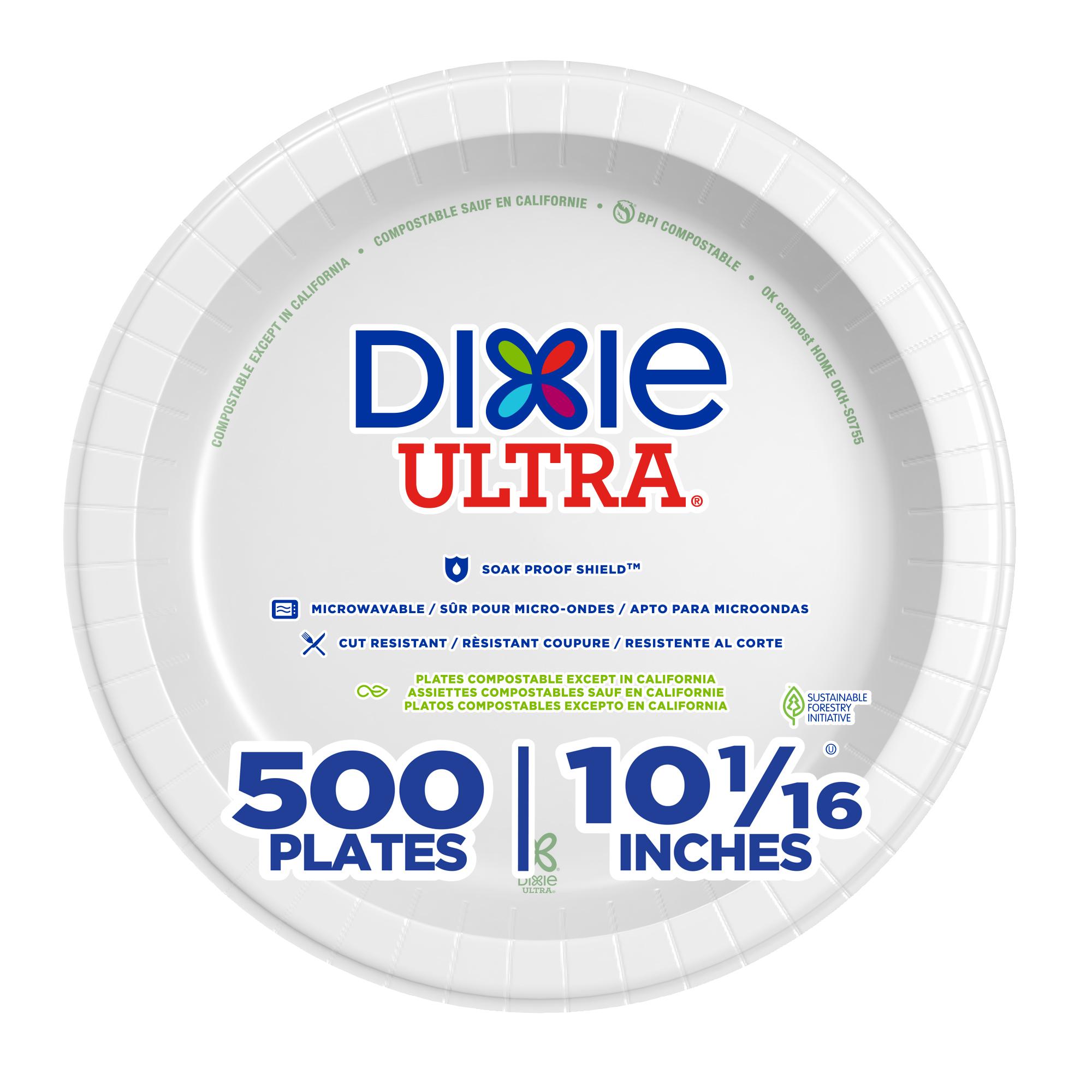 Dixie® Ultra Plate 10.25 IN Paper White Round 125 Count/Pack 4 Packs/Case 500 Count/Case