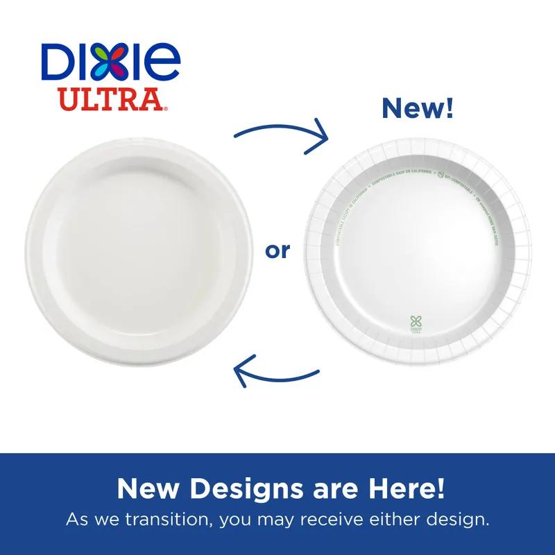 Dixie® Ultra Plate 10.25 IN Paper White Round 125 Count/Pack 4 Packs/Case 500 Count/Case