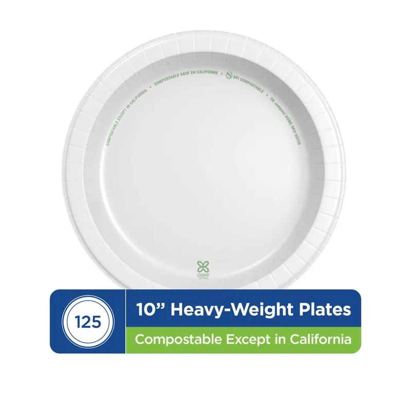 Dixie® Ultra Plate 10.25 IN Paper White Round 125 Count/Pack 4 Packs/Case 500 Count/Case