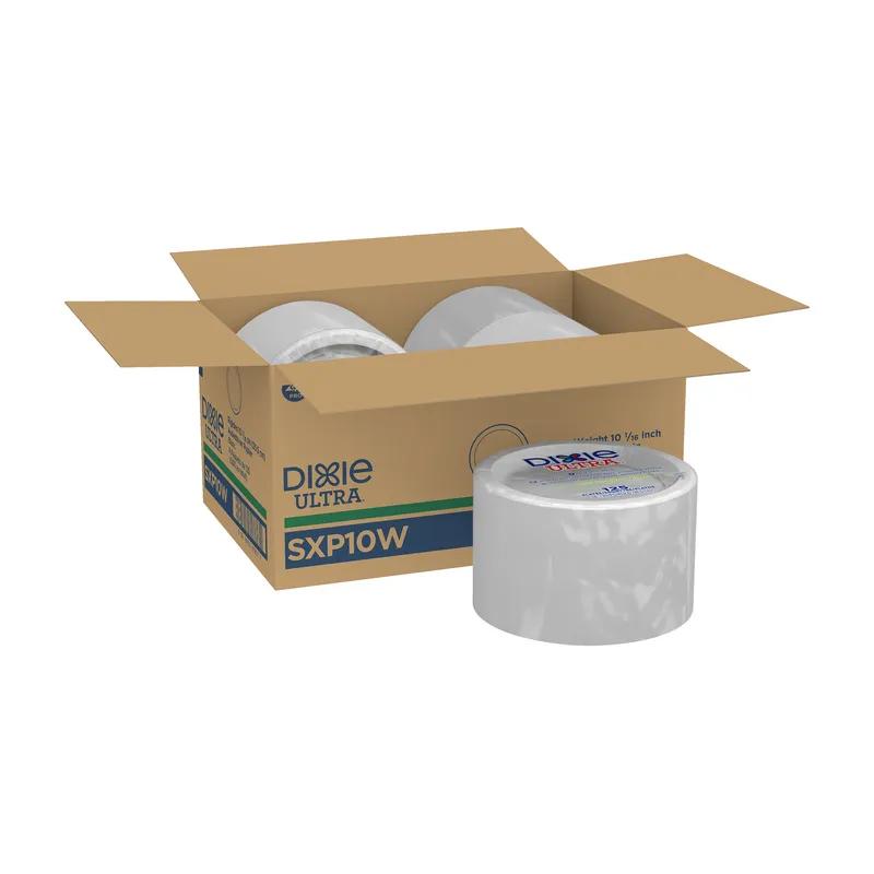 Dixie® Ultra Plate 10.25 IN Paper White Round 125 Count/Pack 4 Packs/Case 500 Count/Case