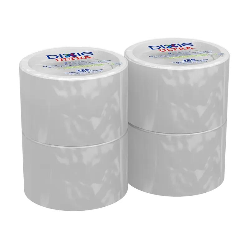 Dixie® Ultra Plate 10.25 IN Paper White Round 125 Count/Pack 4 Packs/Case 500 Count/Case